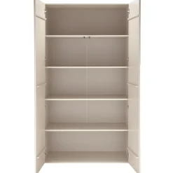Retro Kleiderschrank Schlafzimmerschrank Rain in Beige mit fünf Böden