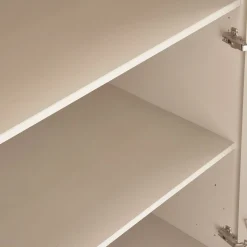Retro Kleiderschrank Schlafzimmerschrank Rain in Beige mit fünf Böden