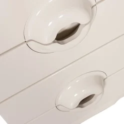 Retro Kommode Nachttisch Merge Beige 4 Schubladen