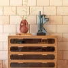 Retro Kommode Sideboard Caroun Bambus Rauchglas
