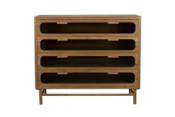 Retro Kommode Sideboard Caroun Bambus Rauchglas