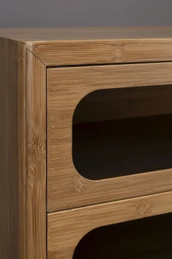 Retro Kommode Sideboard Caroun Bambus Rauchglas