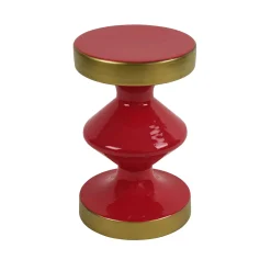 Retro Pop Beistelltisch Glam Metall Rot