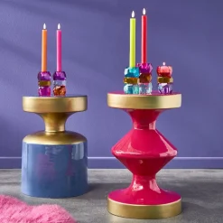 Retro Pop Beistelltisch Metall Glam Lila