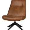 Retro Relaxsessel Drehsessel Skyler Kunstleder Cognac