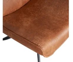 Retro Relaxsessel Drehsessel Skyler Kunstleder Cognac