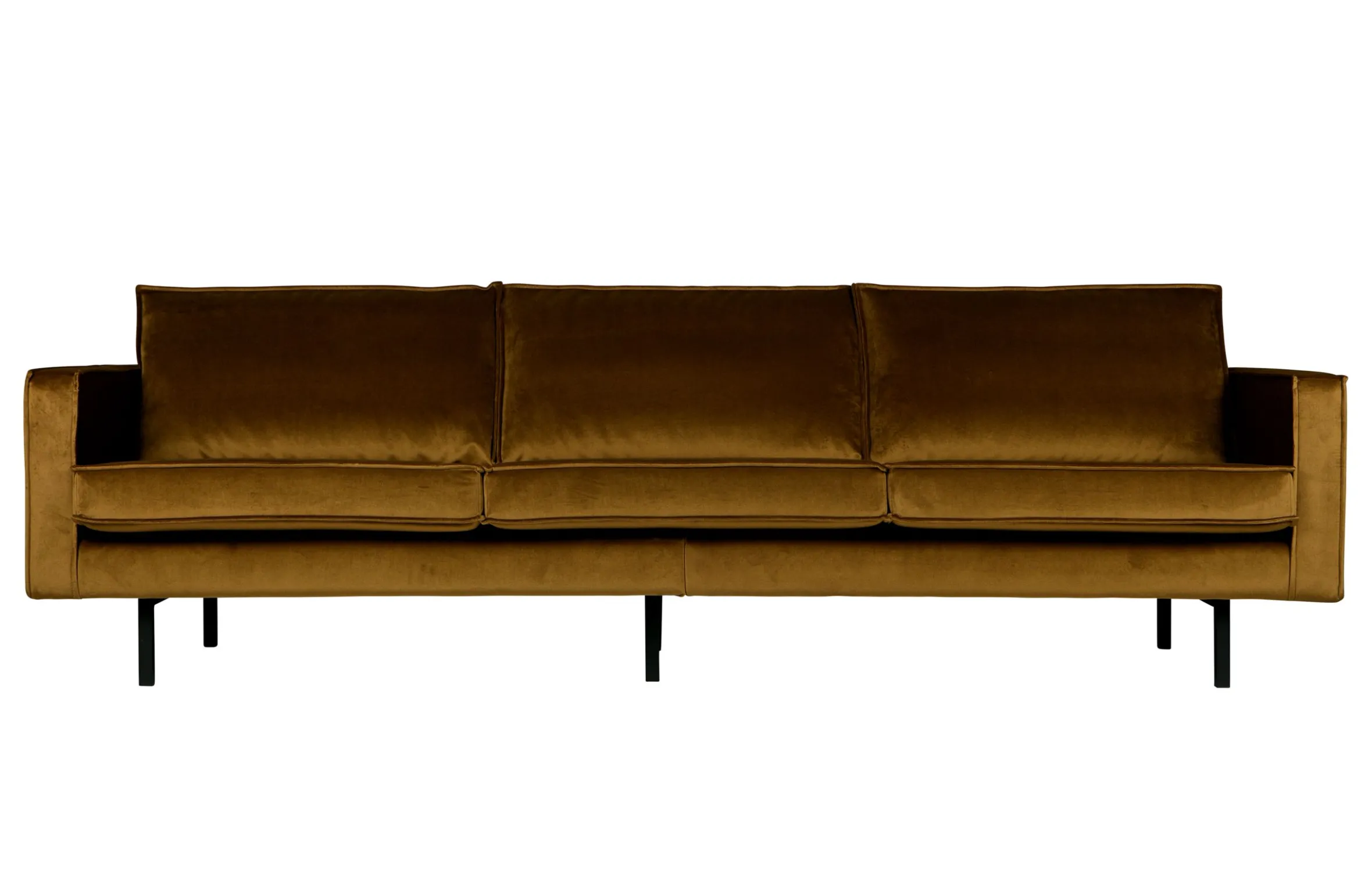 Retro Samtsofa Rodeo 3-Sitzer Honiggelb