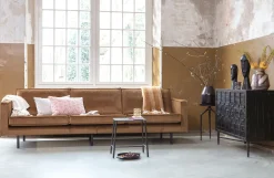 Retro Samtsofa Rodeo 3-Sitzer Honiggelb