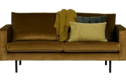 Retro Samtsofa Rodeo 2,5-Sitzer Honiggelb