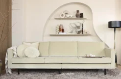 Retro Samtsofa Rodeo 3-Sitzer Pistazie