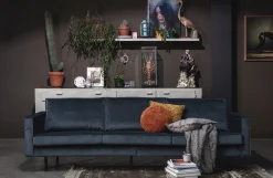 Retro Samtsofa Rodeo 3-Sitzer Teal