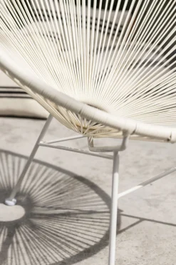 Retro Sessel Acapulcos Bahia Weiß Outdoor Massives Metallgestell