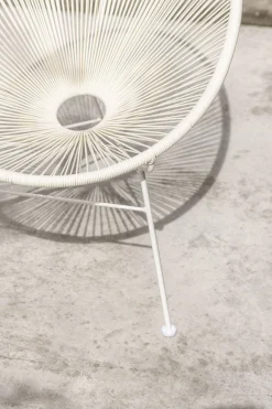 Retro Sessel Acapulcos Bahia Weiß Outdoor Massives Metallgestell