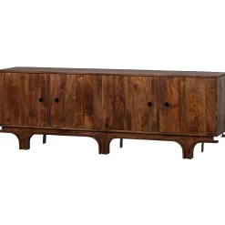 Retro Sideboard Kommode Staes Mangoholz 4 Türen 200 cm