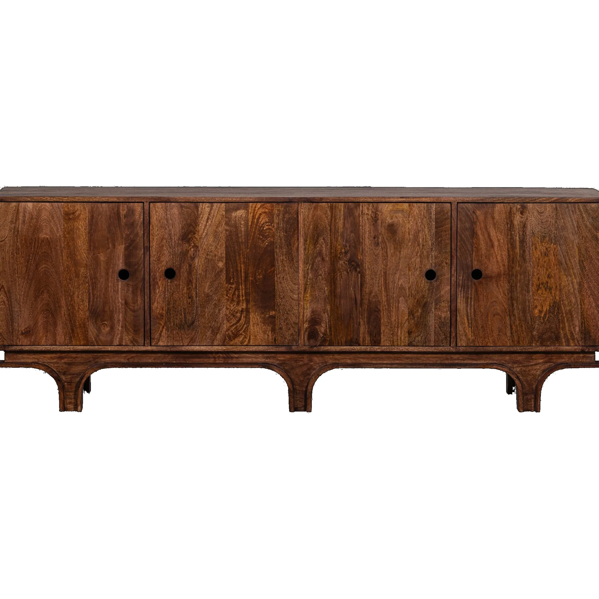 Retro Sideboard Kommode Staes Mangoholz 4 Türen 200 cm