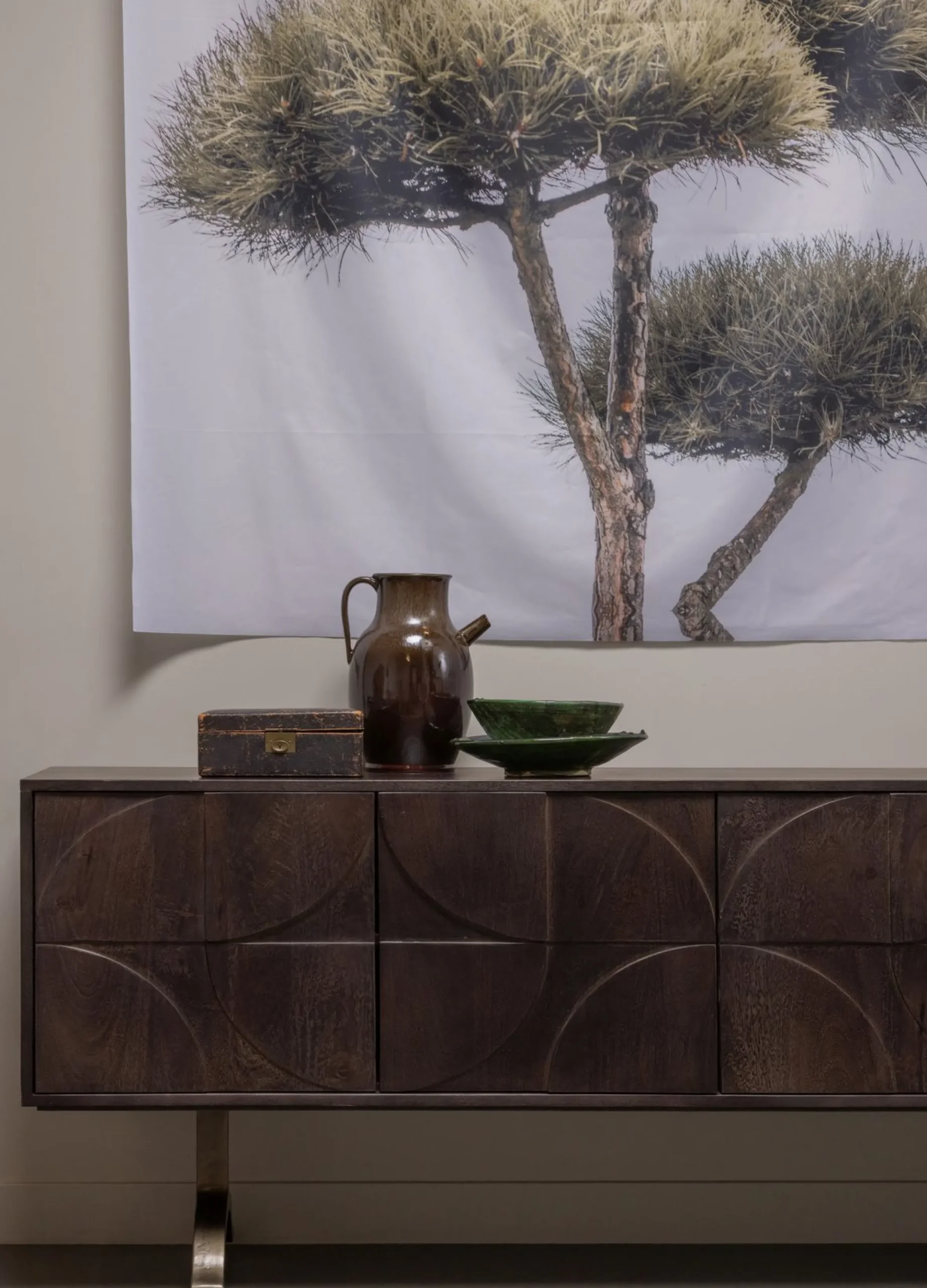 Retro Sideboard TV-Board Draw Mangoholz Walnuss-Finish