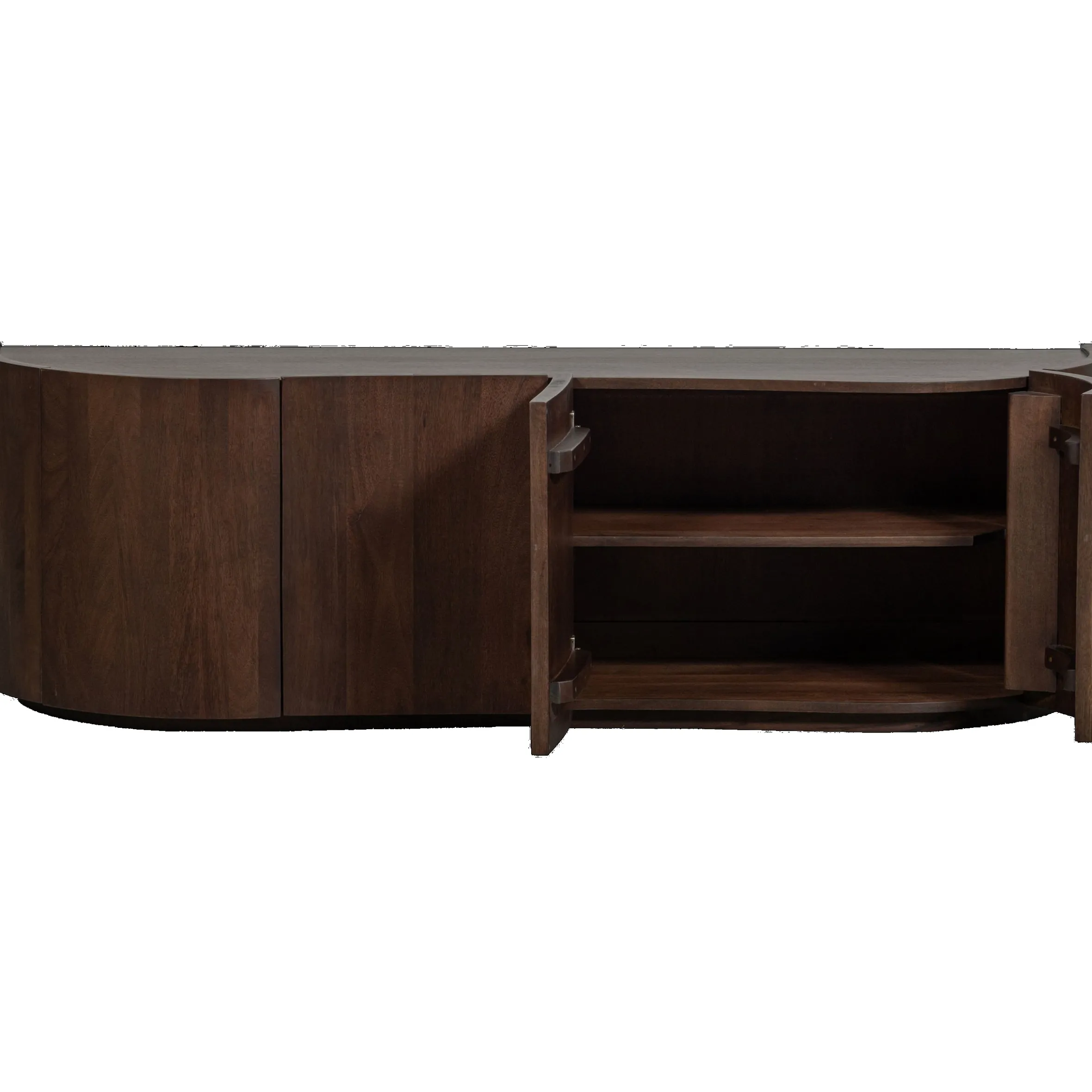 Retro Sideboard TV-Board Sense Mangoholz organisch geformt 4türig