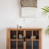 Retro Sideboard Vitrine Yaz Oval mit Sprossenkorpus