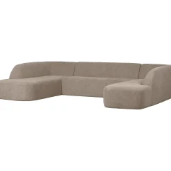 Retro Sofa Couch Sloping U-Form Organic Natur