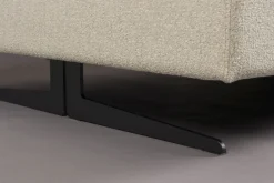 Retro Sofa Ecksofa Shelly Mélange Natur Stoff Metallbeine Rechts