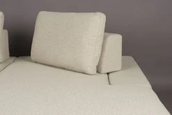 Retro Sofa Ecksofa Shelly Mélange Natur Stoff Metallbeine Rechts