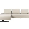 Retro Sofa Ecksofa Shelly Mélange Natur Stoff Metallbeine Links