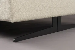 Retro Sofa Ecksofa Shelly Mélange Natur Stoff Metallbeine Links