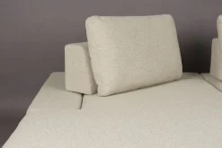 Retro Sofa Ecksofa Shelly Mélange Natur Stoff Metallbeine Links