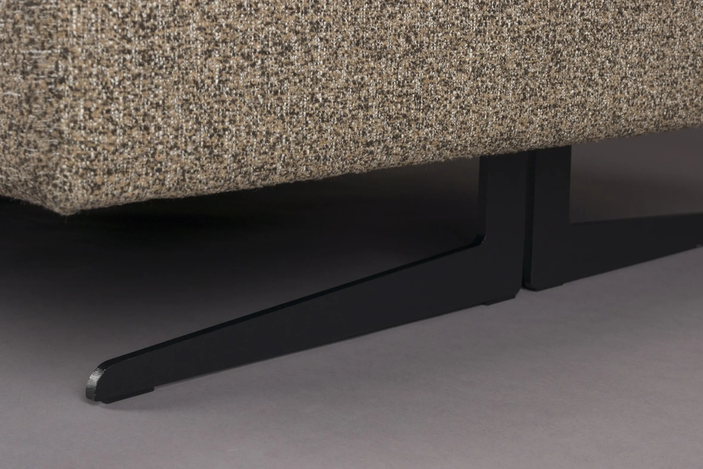 Retro Sofa Ecksofa Shelly Mélange Zimtbraun Stoff Metallbeine Links