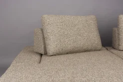 Retro Sofa Ecksofa Shelly Mélange Zimtbraun Stoff Metallbeine Links