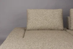 Retro Sofa Ecksofa Shelly Mélange Zimtbraun Stoff Metallbeine Links