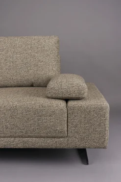 Retro Sofa Ecksofa Shelly Mélange Zimtbraun Stoff Metallbeine Links