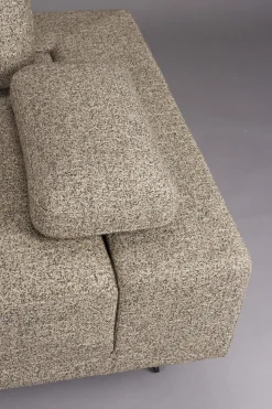 Retro Sofa Ecksofa Shelly Mélange Zimtbraun Stoff Metallbeine Links