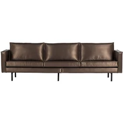 Retro Sofa Rodeo 3-Sitzer Metallic Kupfer Braun