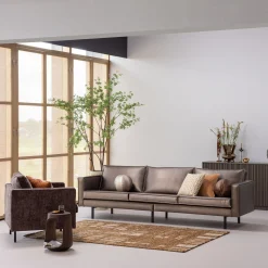 Retro Sofa Rodeo 3-Sitzer Metallic Kupfer Braun