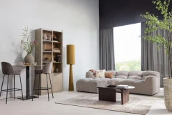 Retro Stehlampe Loft Bouclé XL in Tapenade-Braun 187 cm