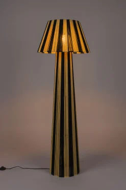 Retro Stehlampe Stripe It Up Schwarz Beige