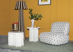 Retro Stehlampe Stripe It Up Schwarz Beige