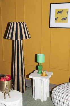 Retro Stehlampe Stripe It Up Schwarz Beige