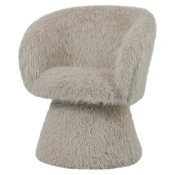 Retro Stuhl Loungechair Hermes Faux-Fur Beige
