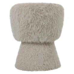 Retro Stuhl Loungechair Hermes Faux-Fur Beige