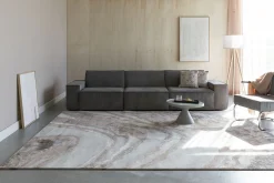 Retro Teppich Solar Grau/Terra 200 x 290 Marmoroptik