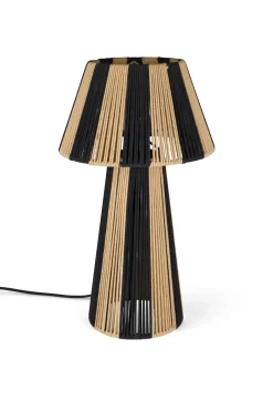 Retro Tischlampe Stripe It Up Schwarz Beige