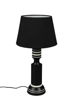 Retro Tischlampe Virgil Schwarz Weiß 60 cm