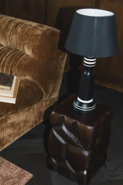 Retro Tischlampe Virgil Schwarz Weiß 60 cm