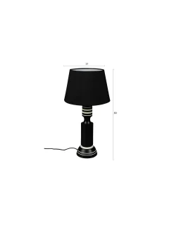 Retro Tischlampe Virgil Schwarz Weiß 60 cm