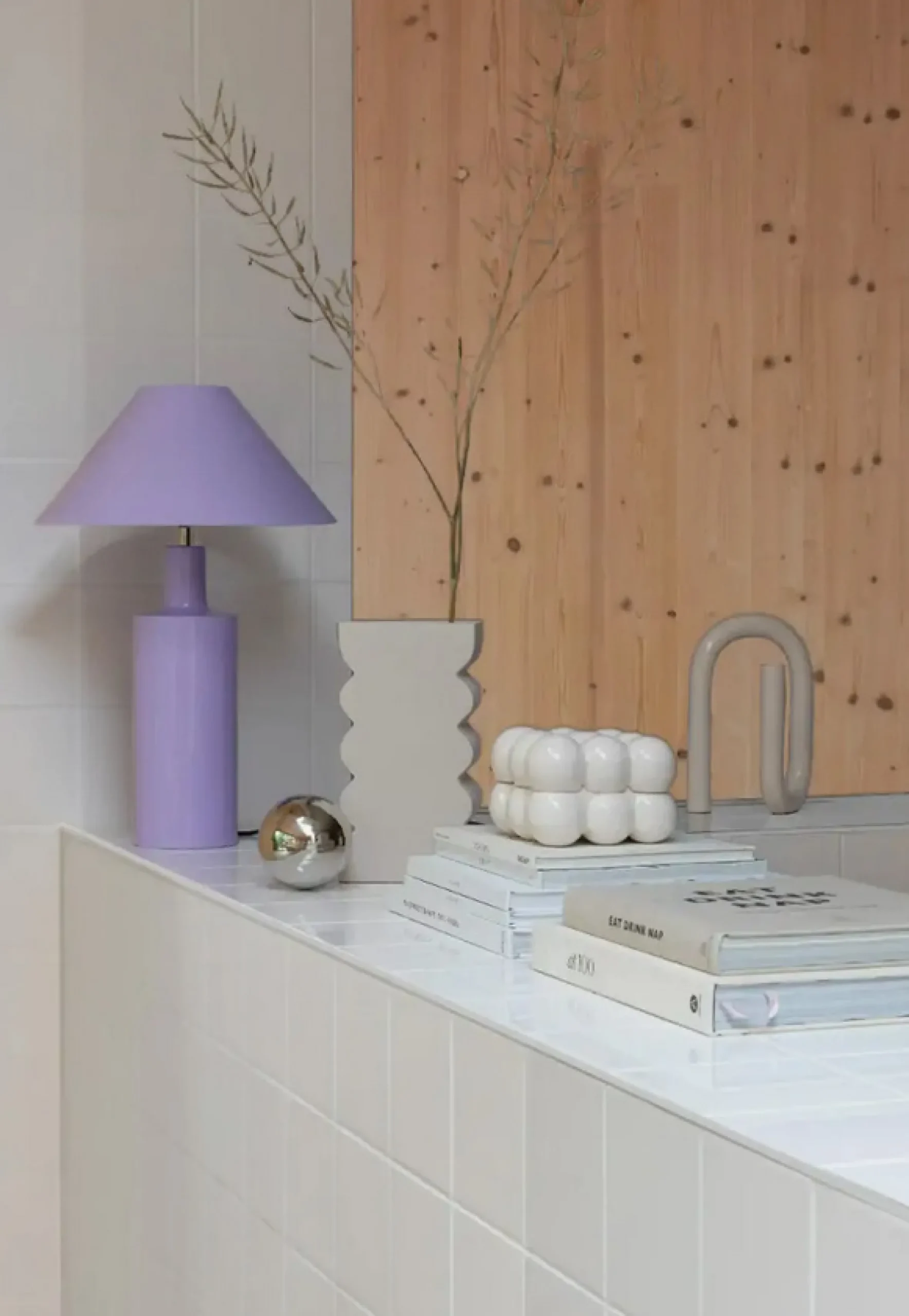 Retro Tischlampe Wonders Shiny Lilac Metall 53 cm