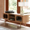 Retro TV-Board Sideboard Caroun Bambus Rauchglas