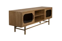Retro TV-Board Sideboard Caroun Bambus Rauchglas
