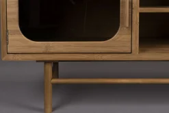 Retro TV-Board Sideboard Caroun Bambus Rauchglas
